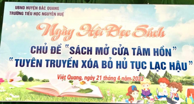 NGÀY HỘI ĐỌC SÁCH: Chủ đề: "Sách mở cửa tâm hồn", "Tuyên truyền xóa bỏ hủ tục"